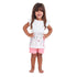 Girls summer pajama set Best friend t-shirt + Pink dotted shorts